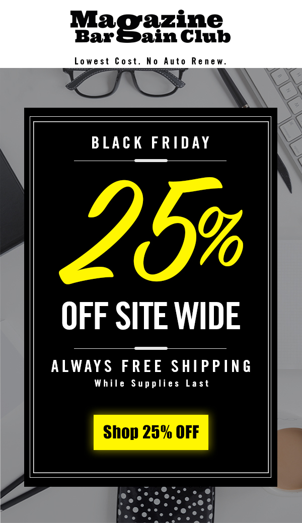 BarGain Club email - Black Friday, 25% off site wide