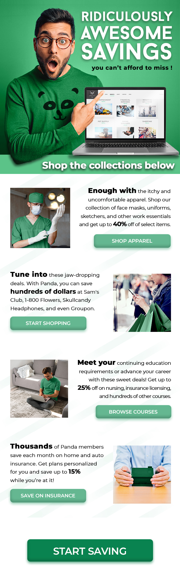PandaECS email - ridiculously awesome savings